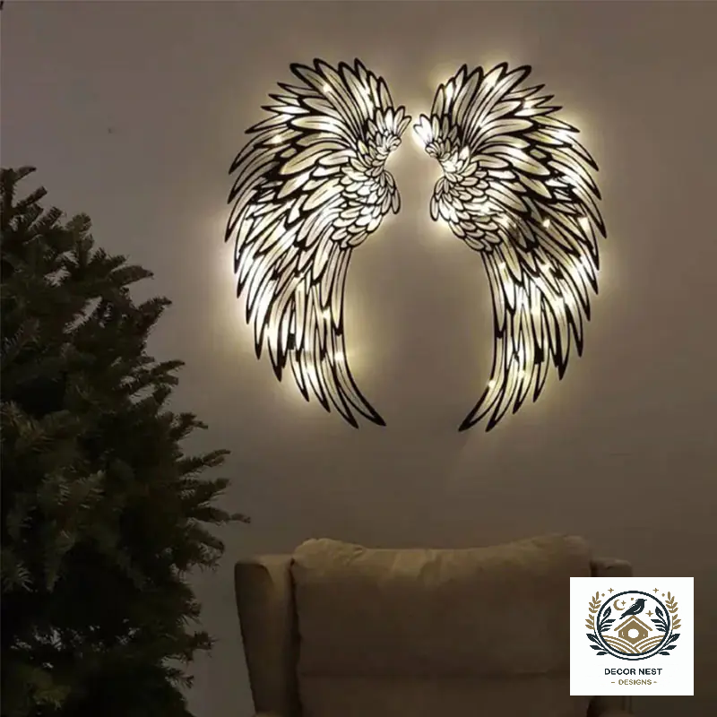 Angel Wings Wall Art With Led Lights